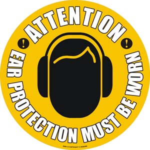 EWM12 Attention Ear Protection Must Be Worn Floor Sign