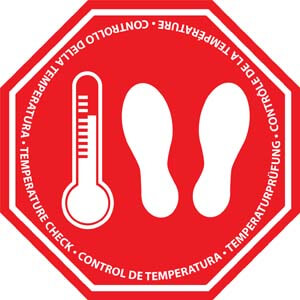 EWM21 Temperature Check Floor Sign
