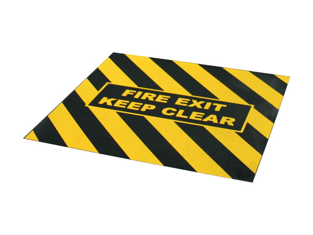 Keep clear exit from emergency escape route door Photoluminescent safety sign 