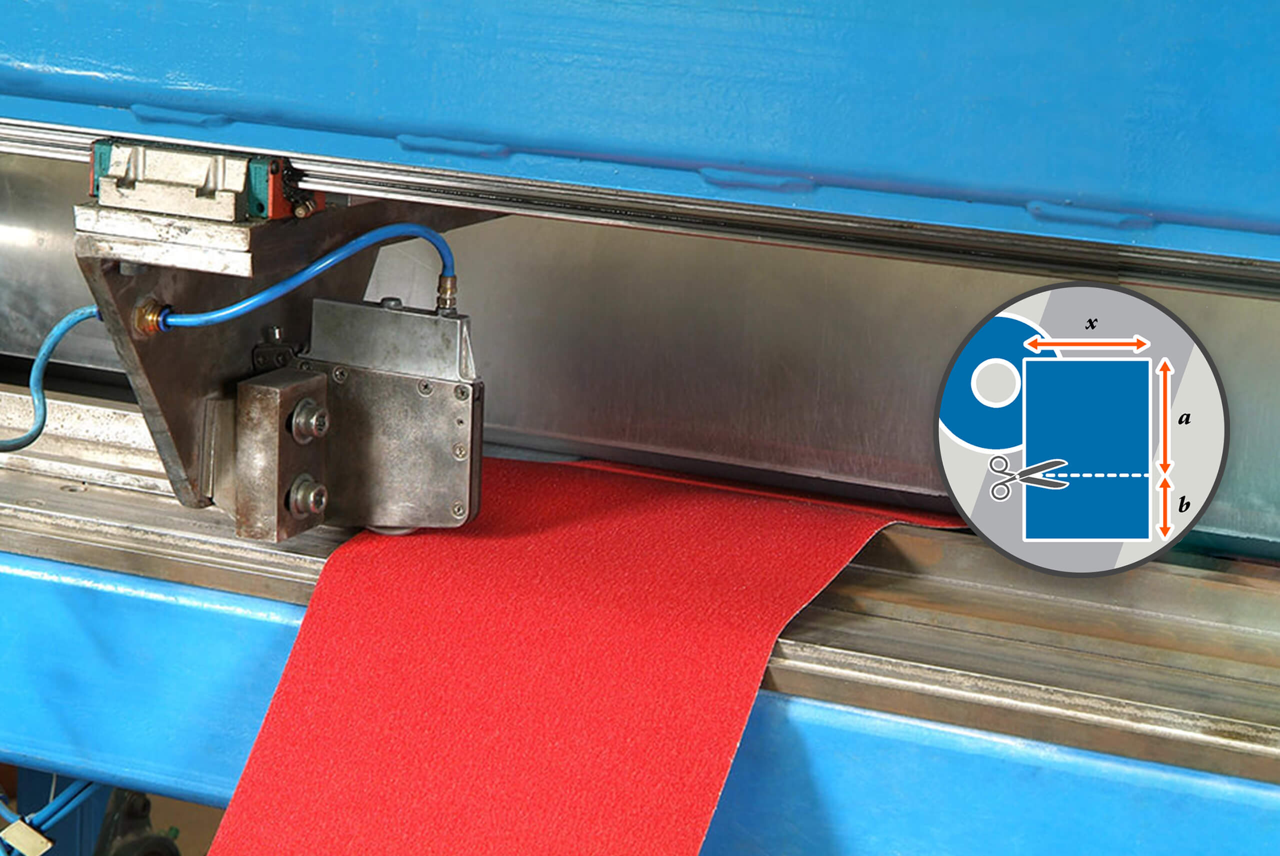 Tape Sheeting Machine Cutting Red Non Slip Material with Graphic Tape Sheeting Machine Cutting Red Non Slip Material with Graphic