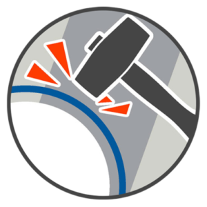 Benefit icon for FM floor signs showcasing durability and slip resistance for factory and workplace safety.