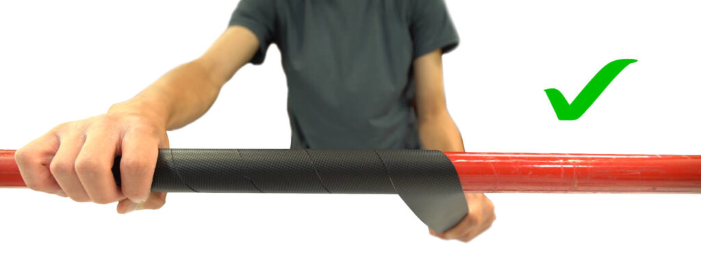 Handrail Grip Tape Tight Spiral Method - Correct Technique for Tape Application - White Background