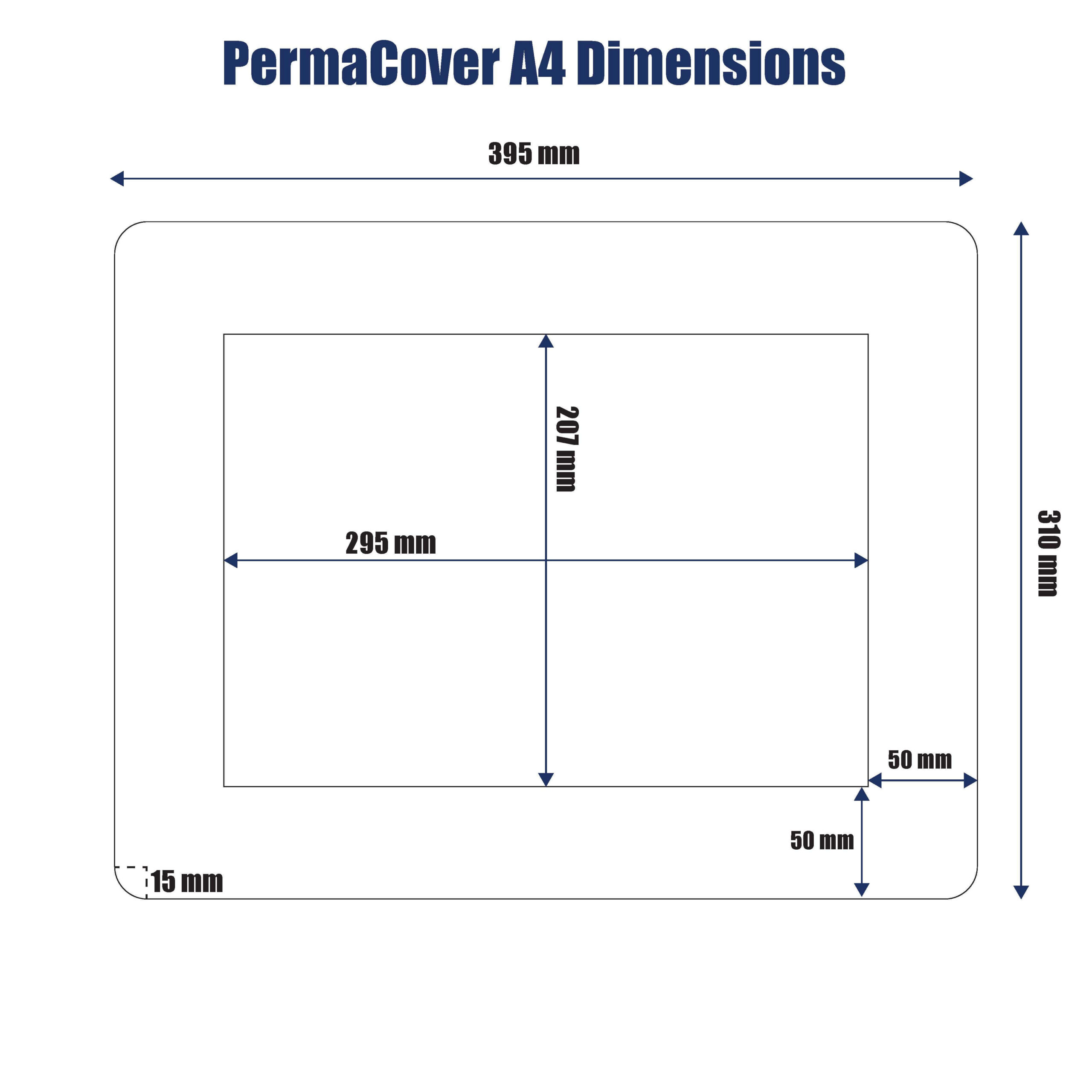 Perma Cover A4 - With Dimensions