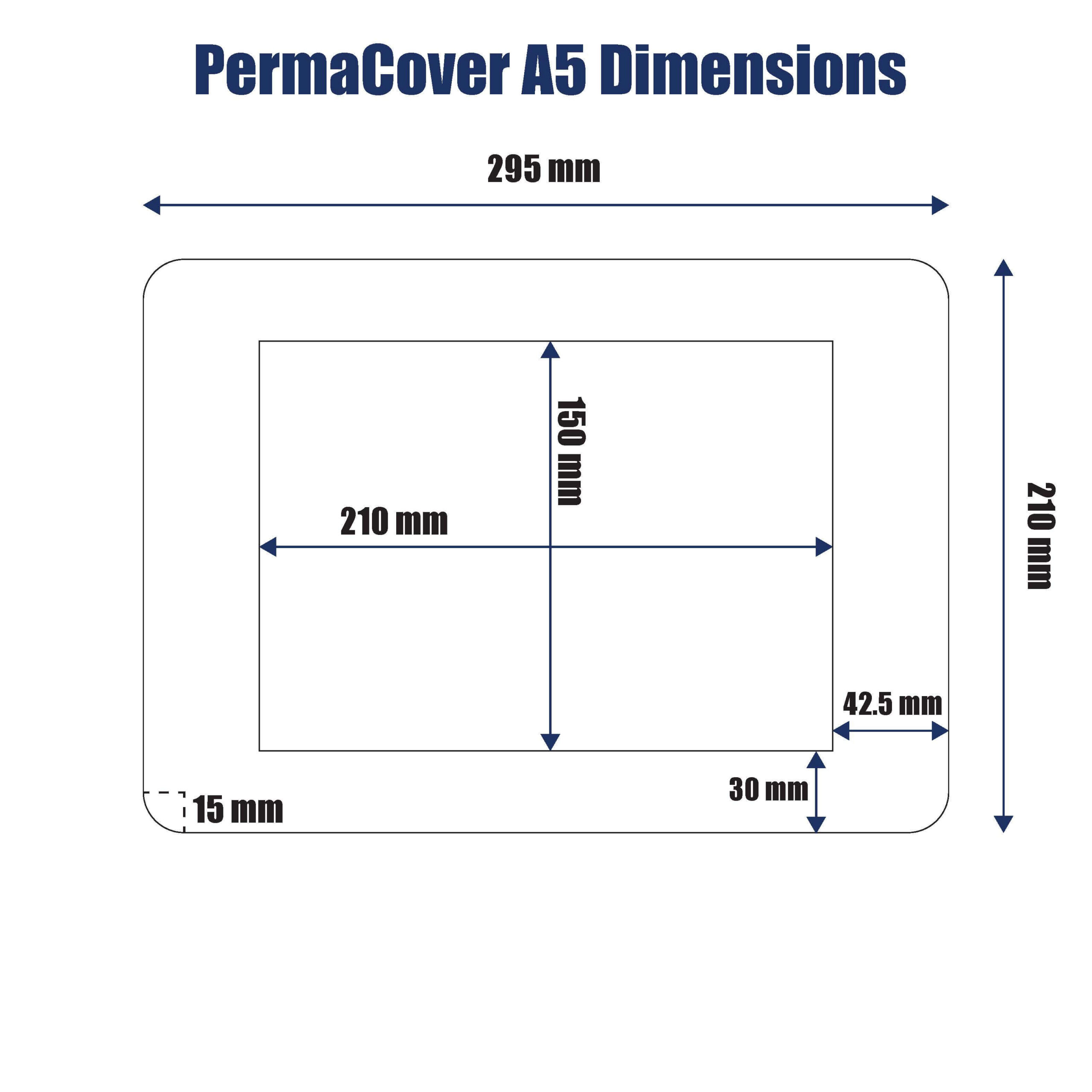 PermaCover A5 - With Dimensions
