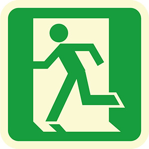 H7801 Glow in the Dark floor marker Person Exiting Left Graphic