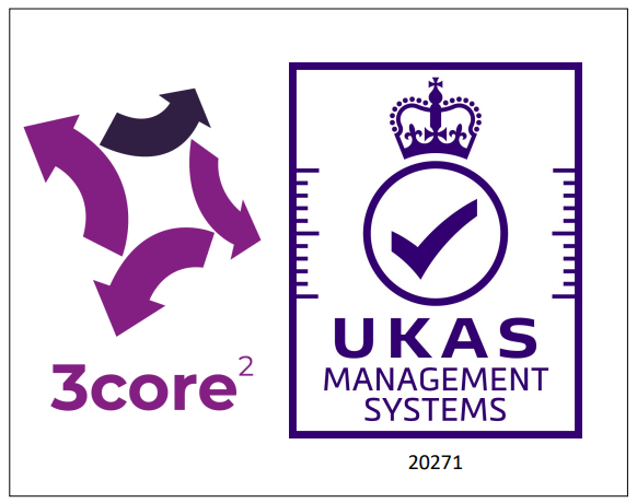 3Core2 UKAS Management Systems Certificate 20271 ISO9001
