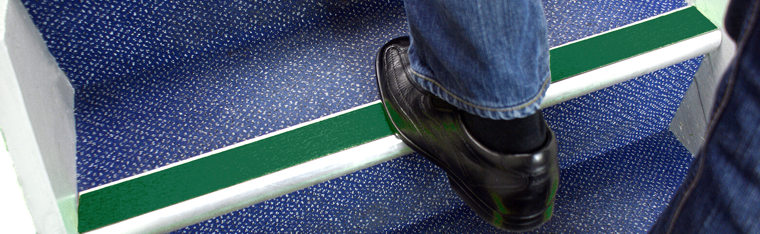 Stair nosing green tape